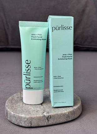 Відлущувальна та освітлювальна маска purlisse aha + pha flash facial exfoliating mask 50 мл
