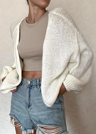 Молочний білий кардиган asos design