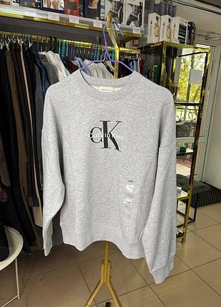 Свитшот толстовка флисовая monology calvin klein. цвет: heroic gray heather.