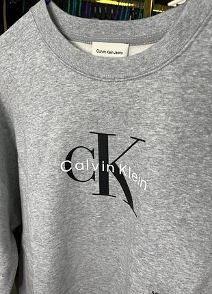 Світшот толстовка флісова monologo calvin klein. цвет: heroic gray heather.