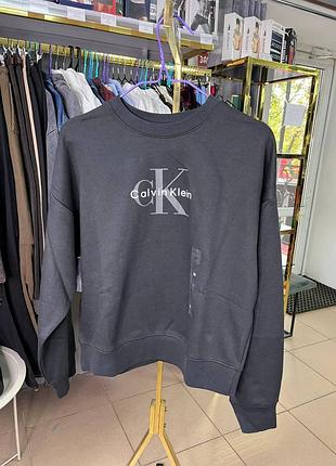Свитшот толстовка флисовая monology calvin klein. цвет: black.