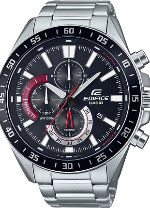 Годинник чоловічий casio edifice efv-620d-1a4 сталевий корпус водозахист 100 м чорний циферблат