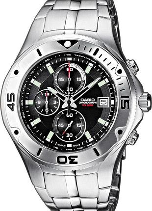 Годинник чоловічий casio timeless collection mtd-1057d-1a сталевий корпус водозахист 200 м чорний циферблат