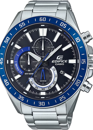 Мужские часы casio edifice efv-620d-1a2 стальной корпус водозащита 100 м чёрный циферблат