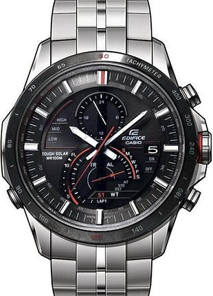 Годинник чоловічий casio edifice eqs-a500db-1a на сонячній батареї сталевий корпус водозахист 100 м чорний циферблат