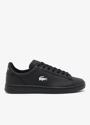 Кеди lacoste, чорні шкіряні кеди lacoste, women's carnaby set leather sneakers, 50sfa0056