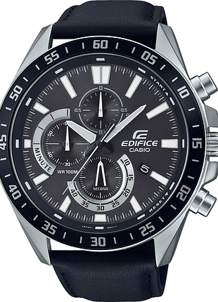 Мужские часы casio edifice efv-620l-1a стальной корпус водозащита 100 м чёрный циферблат