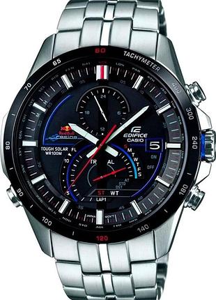 Годинник чоловічий casio edifice eqs-a500rb-1a red bull racing на сонячній батареї сталевий корпус водозахист 100 м чорний