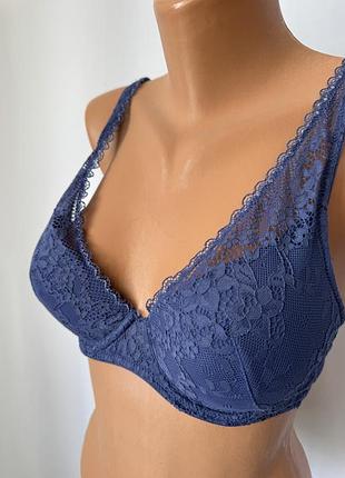 Лиф бра 80b кружевной синий h&m