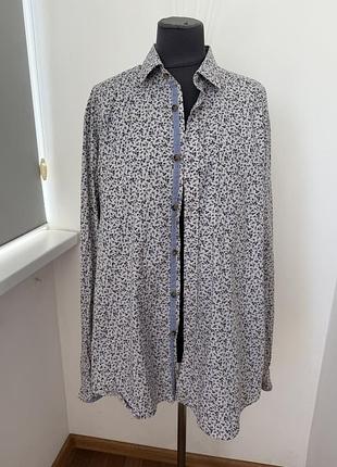 Бавовняна сорочка marks & spencer autograph xxl в квітковий принт