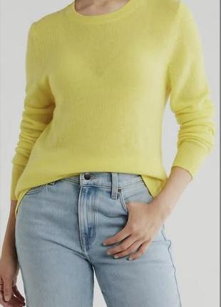 Кашеміровий джемпер tahari pure luxe  cashmere-вишуканість та комфорт (м розмір)яскравого жовтого кольльору