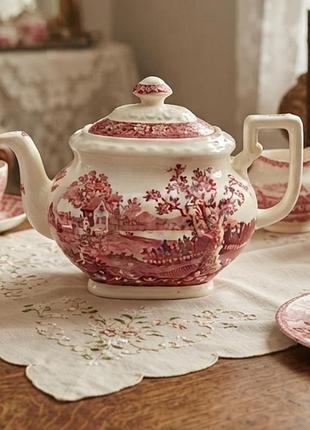 Фаянсовый заварной чайник villeroy &amp; boch серии rusticana red. винтаж. нитевичка