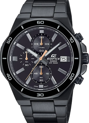 Мужские часы casio edifice efv-640dc-1a стальной корпус водозащита 100 м чёрный циферблат
