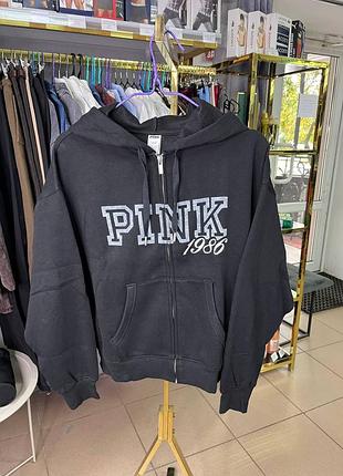 Худи женское флис victorias secret. цвет: pure black spring (7kfj).