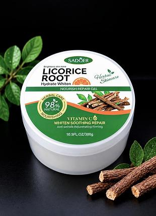 Протизапальний та зволожуючий гель для обличчя та тіла licorice root, 300 г