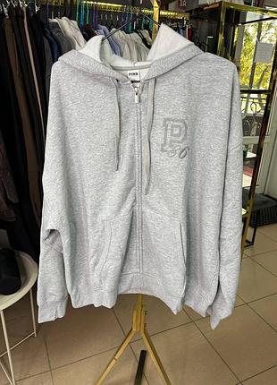 Худи женское флис victorias secret. цвет: medium hoather grey spring (7fbq).