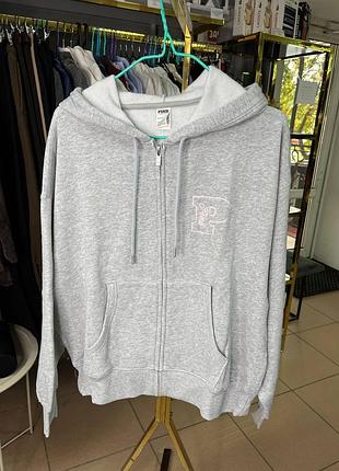 Худи женское флис victorias secret. цвет: vs medium leather grey holiday.