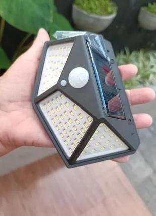 Уличный автономный светильник фонарь настенный с датчиком движения 100 led фонарь аккумуляторный с солнечной панелью для улицы
