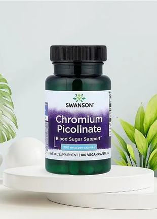 Пиколинат хрома swanson chromium picolinate 200 мкг, 100 веганских капсул – контроль аппетита и сахара