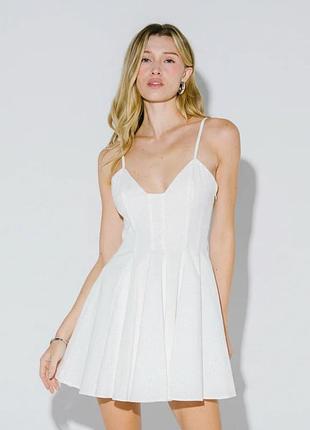 Короткое белое платье, zara, cotton