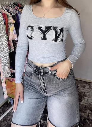 Shein кроп лонг лонгслів топик кроп топ гольф водолазка