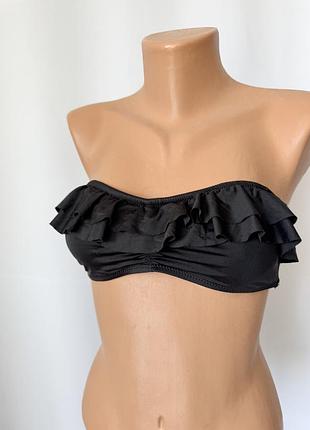 H&m черный верх от купальника с рюшами бандо на завязках