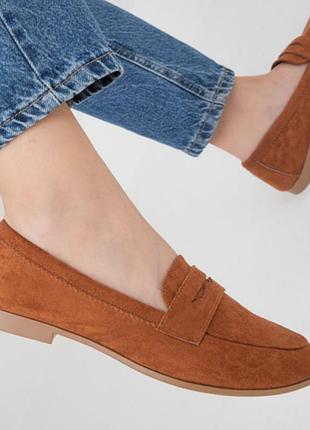 Лоферы из натуральной замши от zara