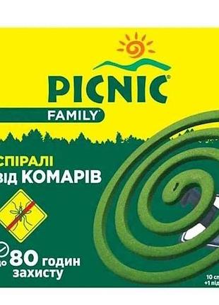 Спирали от комаров (10шт подставка) picnic family тм picnic