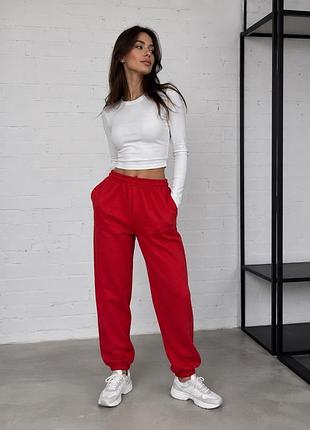 Спортивные штаны джоггеры женские pretty little thing красные однотонные xs s m (12345773-28)