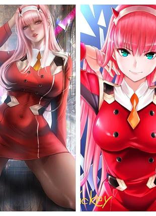 50 х 70 см 590 грн зеро ту zero two подушка дакимакура обнімашка зі знімною наволочкою аніме принт тян