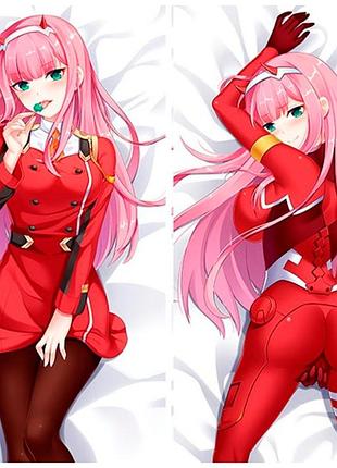 50 х 70 см 450 грн зеро ту zero two подушка дакимакура обнімашка зі знімною наволочкою обнімашка аніме принт