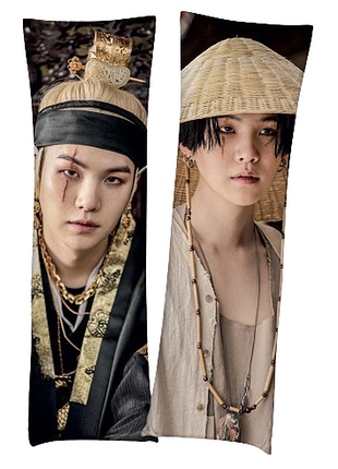 Дакимакура 150х50см мин юнги шуга агуст ди agust d бтс min yoongi suga bts подушка с наволочкой двусторонняя