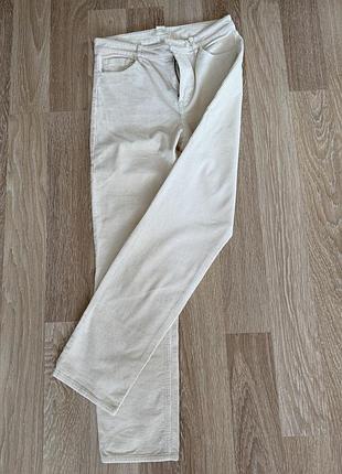 Брюки жіночі  , h&m , 36 р , вільвет , молочний
