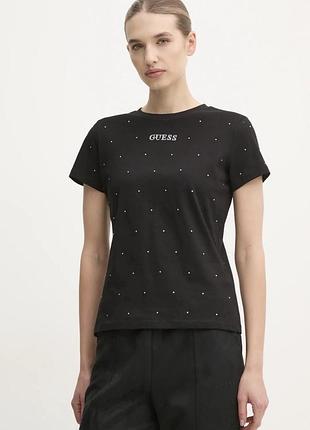 Футболка базова guess зі стразами 🖤 м розмір
