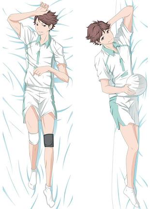 Дакимакура 150х50 см волейбол!! тору ойкава haikyuu!! oikawa tooru подушка обнимашка аниме тян