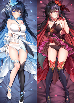 Дакимакура 150х50 см зеле воллерай хонкай импакт seele vollerei honkai impact подушка с наволочкой двусторонняя
