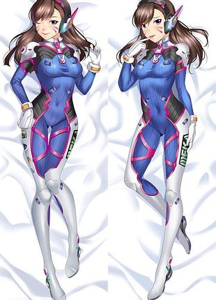 Дакимакура 150х50 см дива овервотч overwatch d va mека подушка со съёмной наволочкой обнимашка аниме