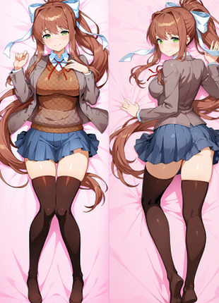 Дакимакура 150х50 см моника доки доки литературный клуб monica doki doki literature club! подушка с наволочкой двусторонняя