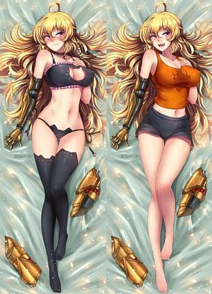 Дакiмакура 150х50 см сяо ян лун yang xiao long rwby подушка обнімашка зі знімною наволочкою аніме тян