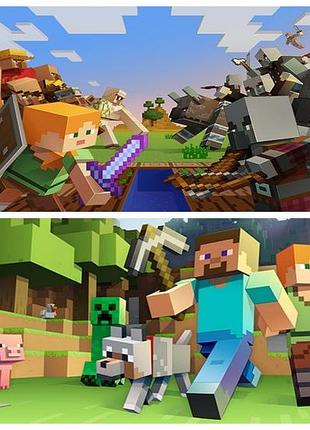 Дакимакура 150х 50 см майнкрафт minecraft подушка со съёмной наволочкой обнимашка аниме тян