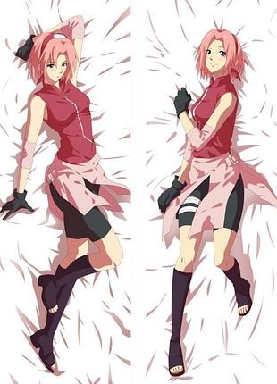 Дакiмакура 150х50см наруто, сакура гаруно naruto sakura haruno обнімашка подушка зі знімною наволочкою