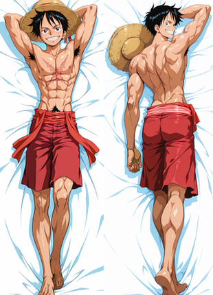 Дакимакура 150х50 см монки д. луффи ван пис monkey d. luffy one piece подушка с наволочкой двустороння