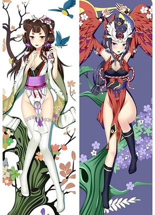 Дакимакура 150 х 50 см hana onmyoji подушка с наволочкой двухсторонняя
