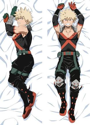 Дакімакура 150х50 см бакуго кацукі моя героїчна академія my hero academia katsuki bakug подушка з наволочкою двостороння