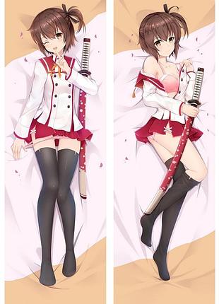 Дакимакура 150х50см катана майденс katana maidens ~ toji no miko kanami подушка со съёмной наволочкой