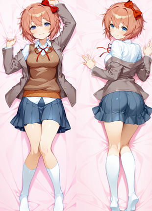 Дакімакура 150х50см сайорі докі докі літературний клуб doki doki sayori doki doki literature clu подушка з наволочкою двостороння