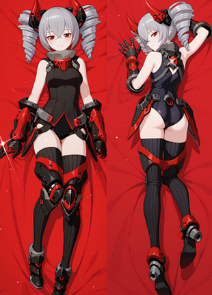 Дакимакура 150х50 см броня зайчик хонкай импакт bronya honkai impact подушка с наволочкой двусторонняя
