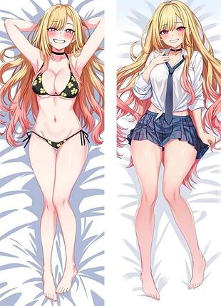 Дакимакура 150х50 см my dress-up darling kitagawa marin подушка с наволочкой двухсторонняя