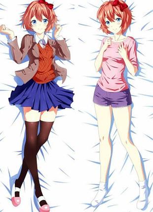 Дакімакура 150х50см сайорі докі докі літературний клуб doki doki sayori doki doki literature club подушка з наволочкою двостороння