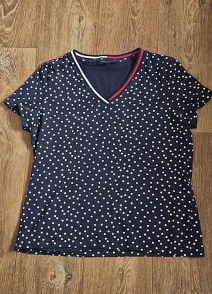 Оригинальная женская футболка Tommy hilfiger/ стильный горошек/xl